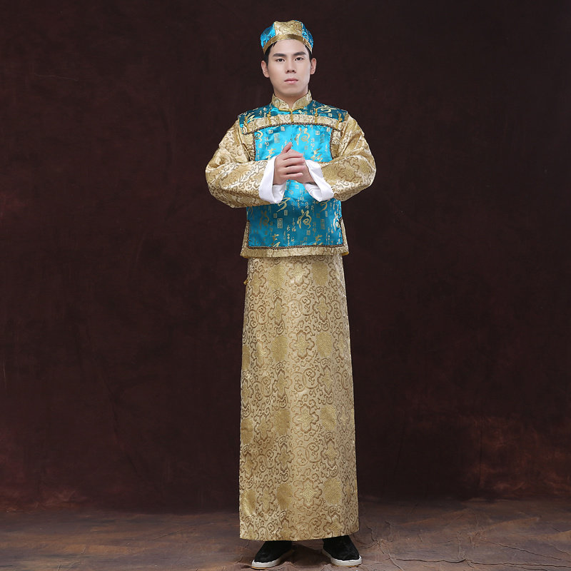 Men's ancient costumes, elder brother's clothes, young master's clothes, robes, horse coats, sons' clothes, landlord clothes, Chinese wedding clothes, groom's emcee clothes