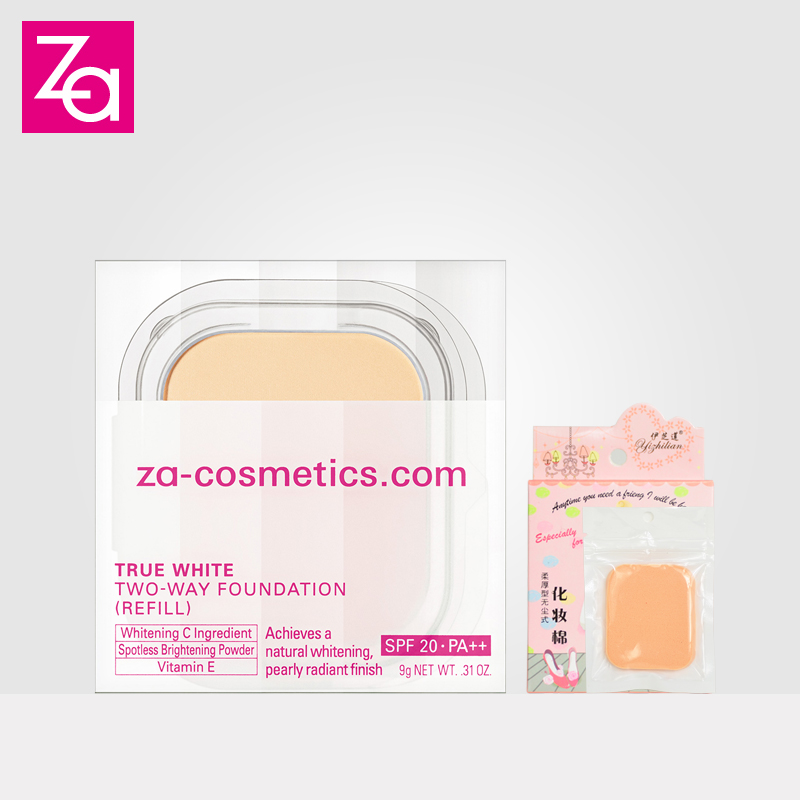 Za/姬芮新能美白两用粉饼9g无粉盒 保湿控油遮瑕定妆 专柜正品