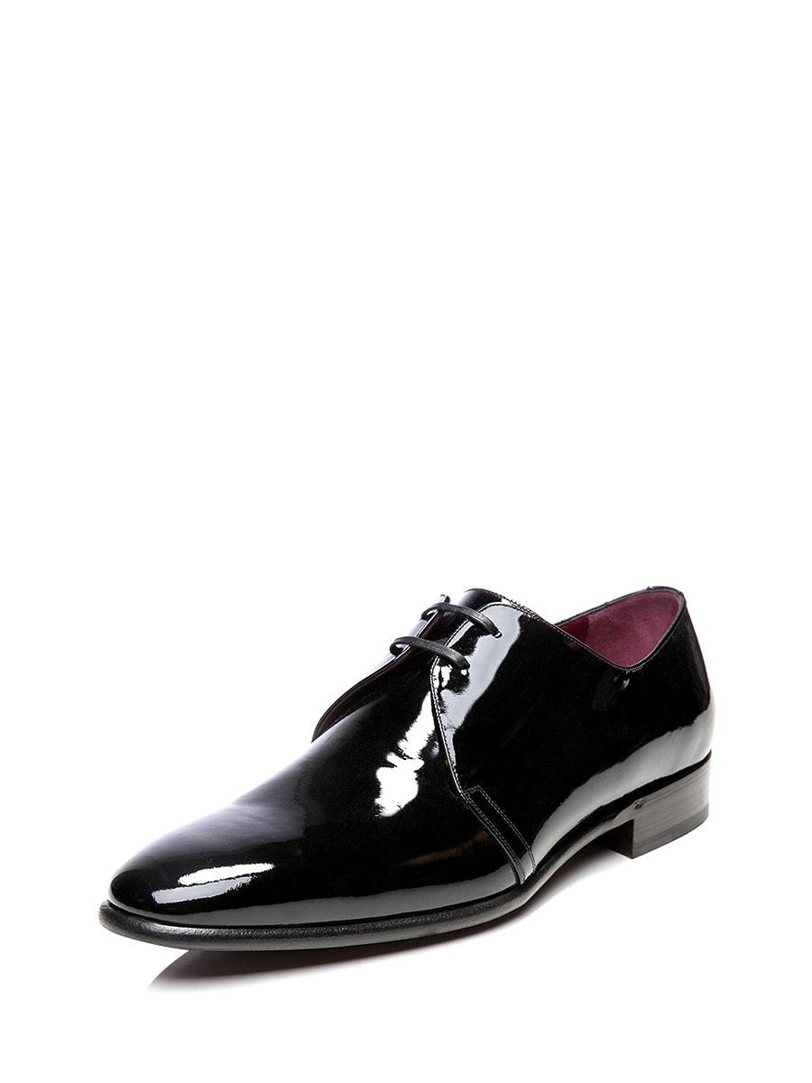 Dolce&Gabbana 黑色漆皮简约德比鞋