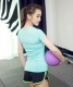 Quần lọt khe chuyên nghiệp thể thao quần short yoga chạy tay ngắn quần áo thể dục Quần áo áo thun nữ thần nhanh khô
