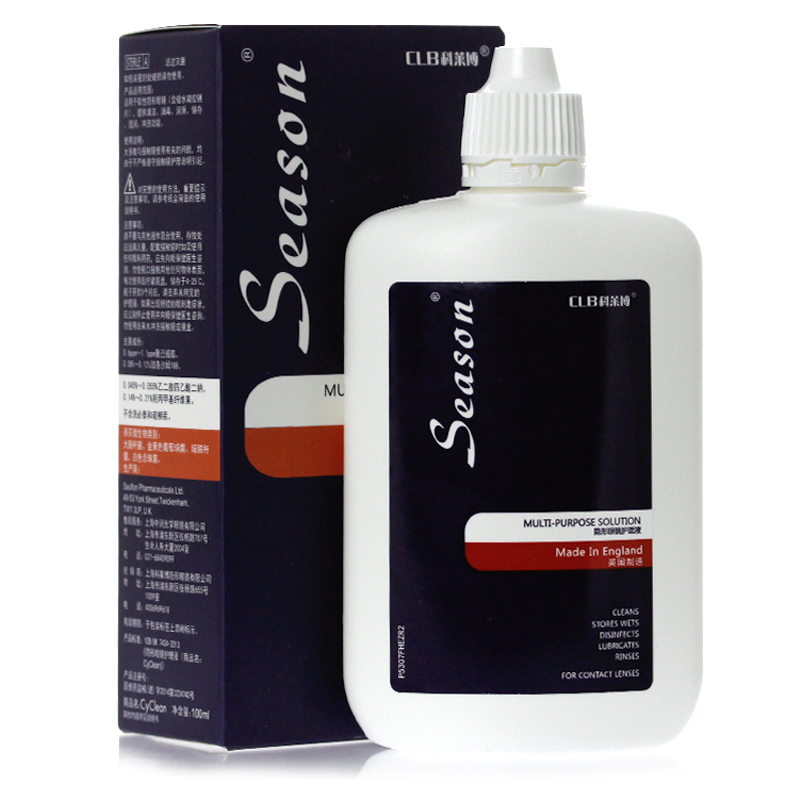 进口科莱博护理液 season隐形近视眼镜美瞳药水100ml 除蛋白 wk