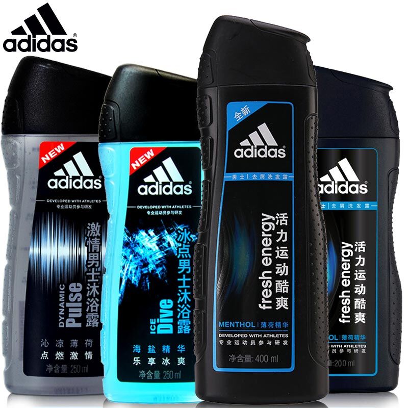 【送200ml洗发】阿迪达斯男士活力运动酷爽400ml+沐浴露250ml*2