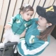 2018 cha mẹ-con mặc mẹ và con gái gia đình áo khoác mùa thu cho bé gái dài tay áo sơ mi trùm đầu áo len bộ đồ thể thao đẹp cho cả nhà Trang phục dành cho cha mẹ và con