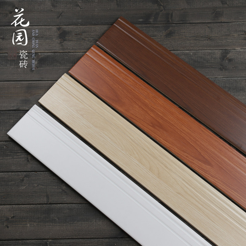 High definition anti-wood grain printed footline T foot line skirting board wood grain skirting footboard tile foot line 120 * 800