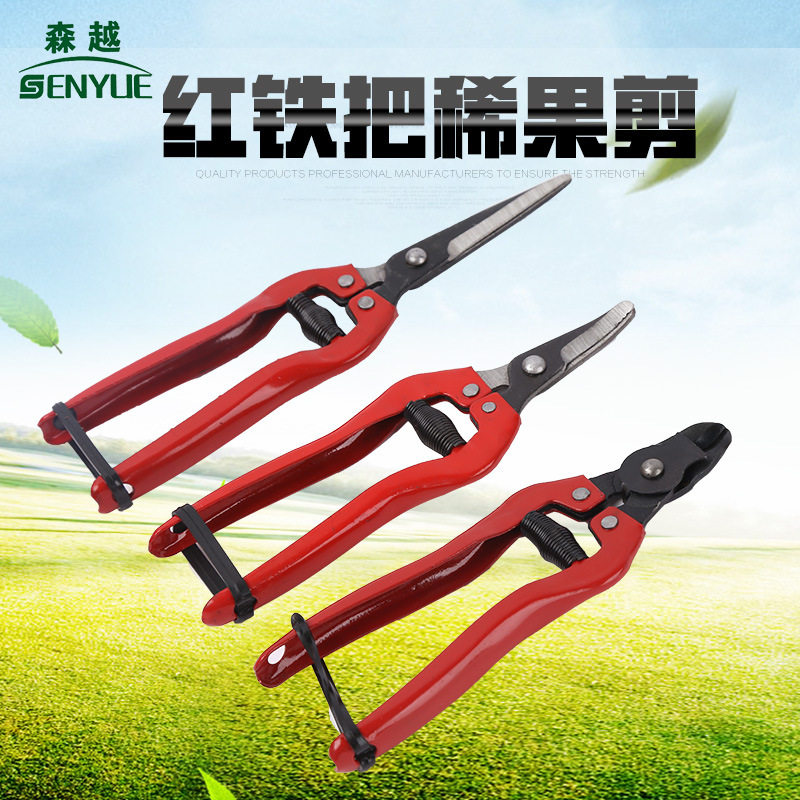 (Hot Pin) Red Iron Handle Rare Fruits Cut Gardening Scissors Flowers Wood Prunes Cut Grapes For Fruits And Vegetables Cut
