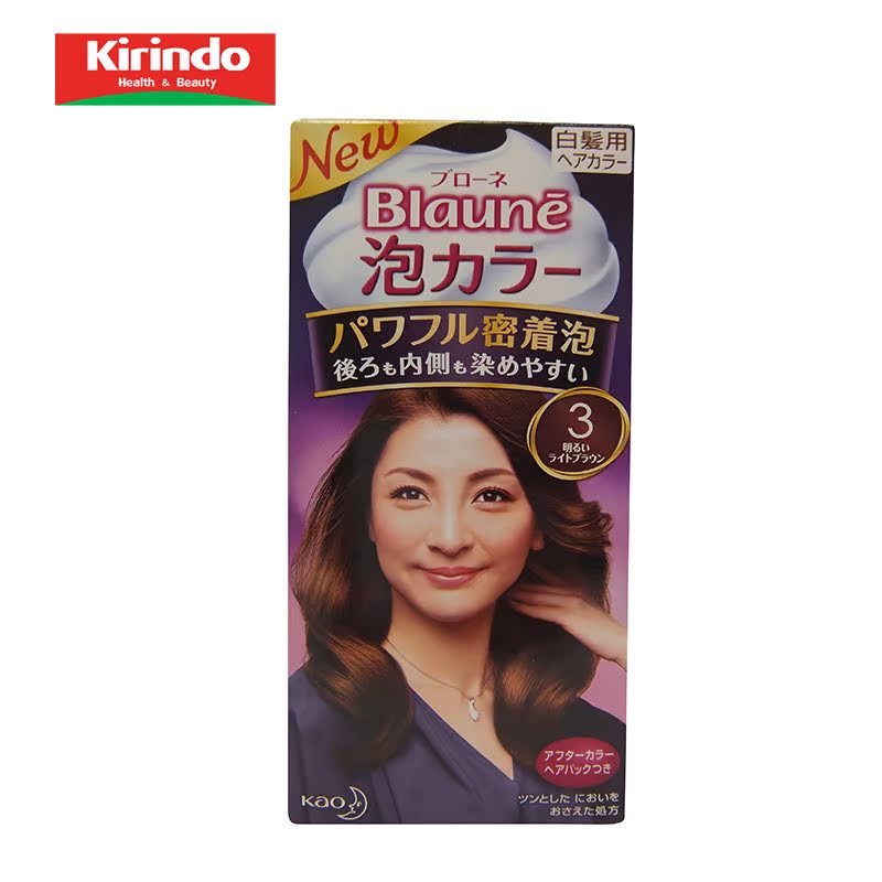 【Kirindo】Blaune泡泡染发剂3 明亮的浅棕色