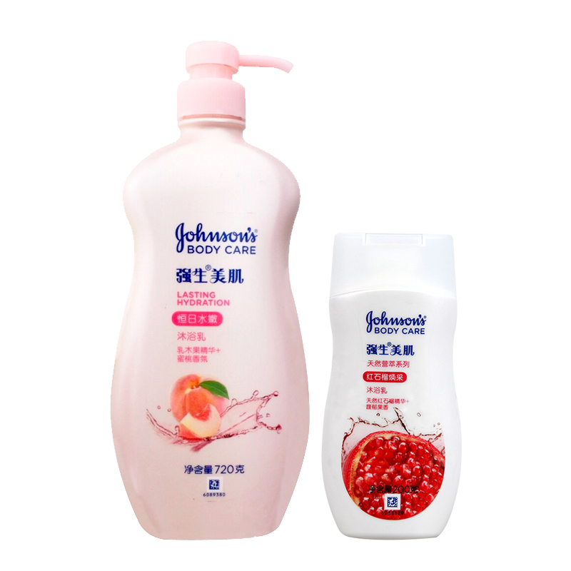 强生美肌恒日水嫩沐浴乳720g+红石榴焕采200g持久留香滋润保湿