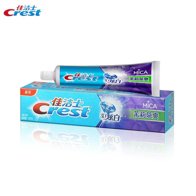 Crest/佳洁士 正品佳洁士3D炫白茉莉茶爽牙膏180克清新宜人茶香