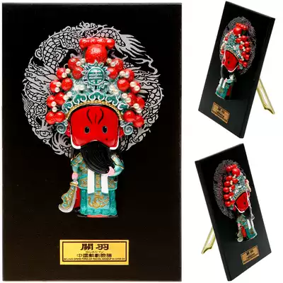 Plate-type cartoon mud man Peking Opera character Facebook pendant decoration Home decoration Foreign affairs gift Guan Yu