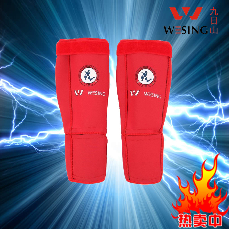 Nine Days Mountain One-Foot Pad Muay Thai One Body Protector Shin Pad Foot Pad Sanda Muay Thai Training Kick Leg Pad Ankle Protector