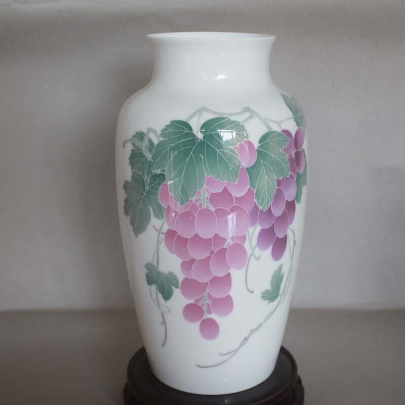 Liling Porcelain Hand-Painted Underglaze Five-Color 28cm Elephant-Leg Ceramic Vase for Home Decoration, Wedding, Housewarming Gift