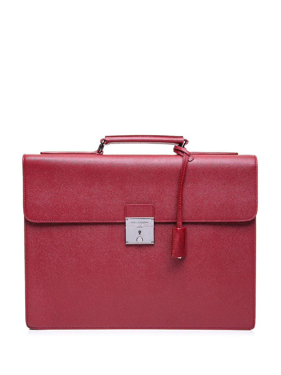 Dolce&Gabbana 红色锁扣饰手提公文包