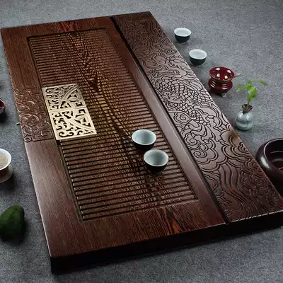 Condor whole solid wood tea tray Chicken wing wood tea sea single-layer drainage Kung Fu tea set Mahogany large office tea table
