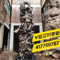Muyu root carving factory gloomy Nanmu Guan Erye three-legged Sanlong Guan Gongguan Yu large ornaments direct sales