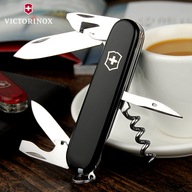 ຕົ້ນສະບັບ Victorinox Swiss Army ມີດ 91mm ມາດຕະຖານ (ສີດໍາ) 1.3603.3 multi-function ມີດສະວິດພັບ