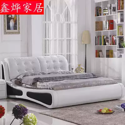 Fashion leather bed soft bed bed leather bed double bed leather art bed 1 5 1 8 m big bed wedding bed