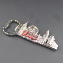 Export to the United Kingdom dual-use refrigerator sticker bottle opener metal LONDON Bus London Eye Gherkin Building