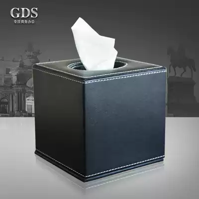 Business European creative classic square leather leather roll sanitary tissue tube napkin barrel high-end fashion ins