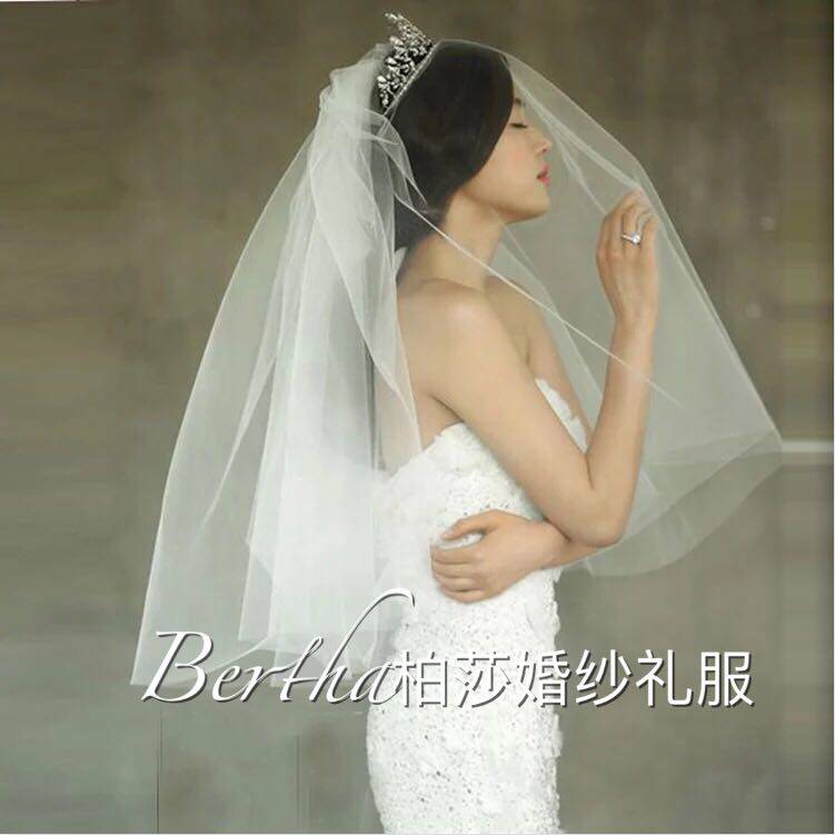 Bertha Korean style single layer simple veil veil 1 5 meters nude yarn wedding travel accessories on sale