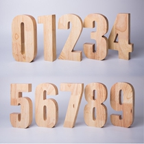 0123456789 Wooden digital three-dimensional solid wood creative decoration props jewelry advertising body signboard logo oak