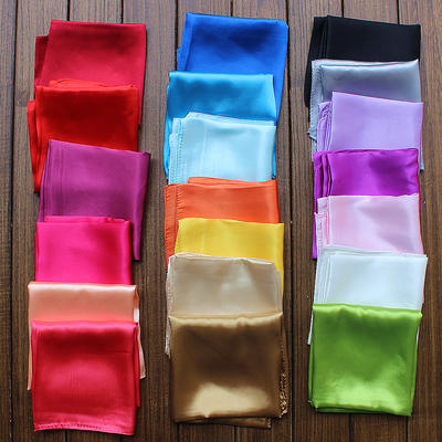 Maitong Silk Scarf 60cm*60cm New monochrome solid color solid color women's faux silk small square scarf