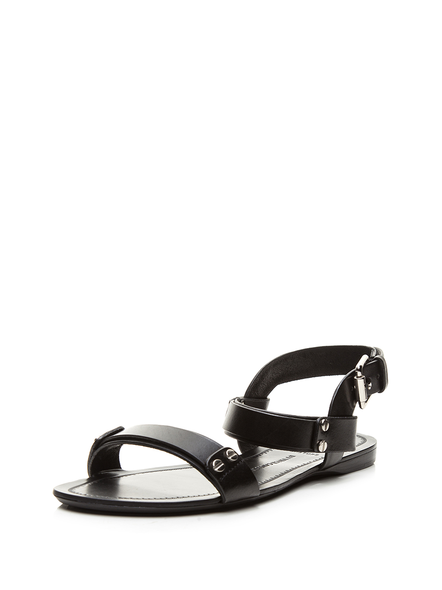 VINCE CAMUTO 黑色金属装饰细搭带凉鞋