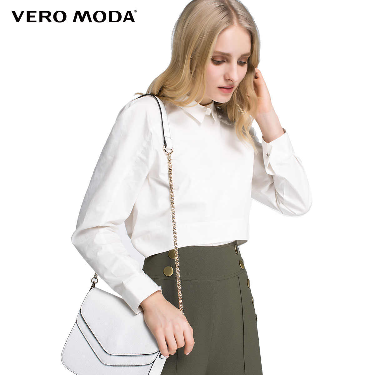 用券满减Vero Moda落肩袖层叠立体剪裁圆弧下摆衬衫|316151003