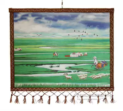 Mongolian felt painting color wool felt painting Inner Mongolia characteristic handicraft hanging painting decoration painting Xilinhe grassland small color