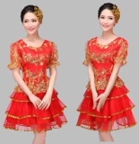 Комплект, костюм, красные блестки для ногтей, мини-юбка, новая коллекция, короткий рукав