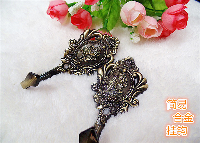 New products Curtains Classical Wall Crystal Zinc Alloy Imitation Antique Wall Hook hooks Modern Simplicity Never Rustle