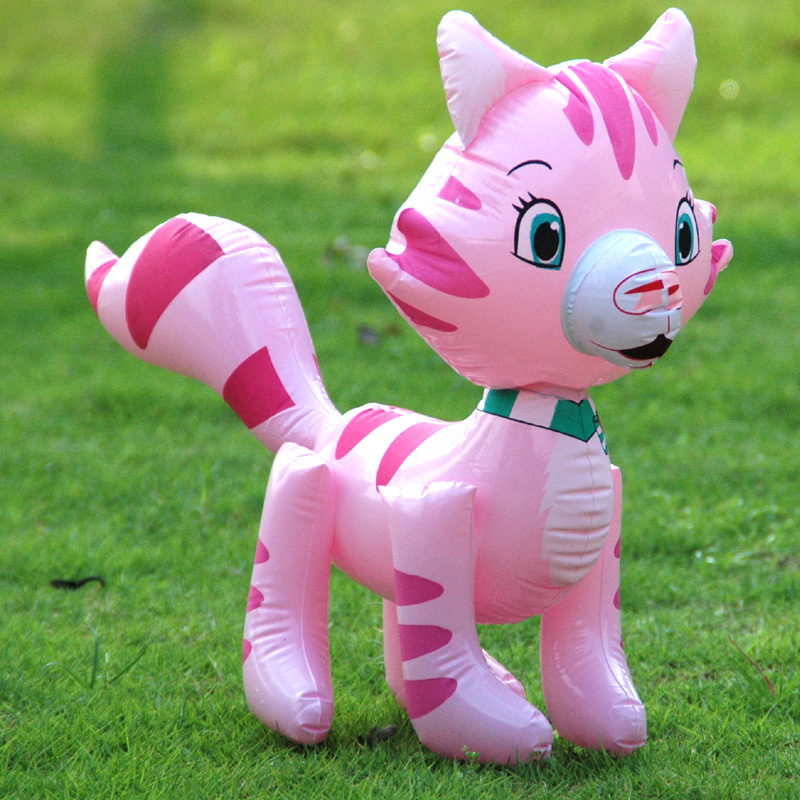 Big number inflatable cute strawberry cat inflatable kitten toy inflatable toy small flower cat animal child toy