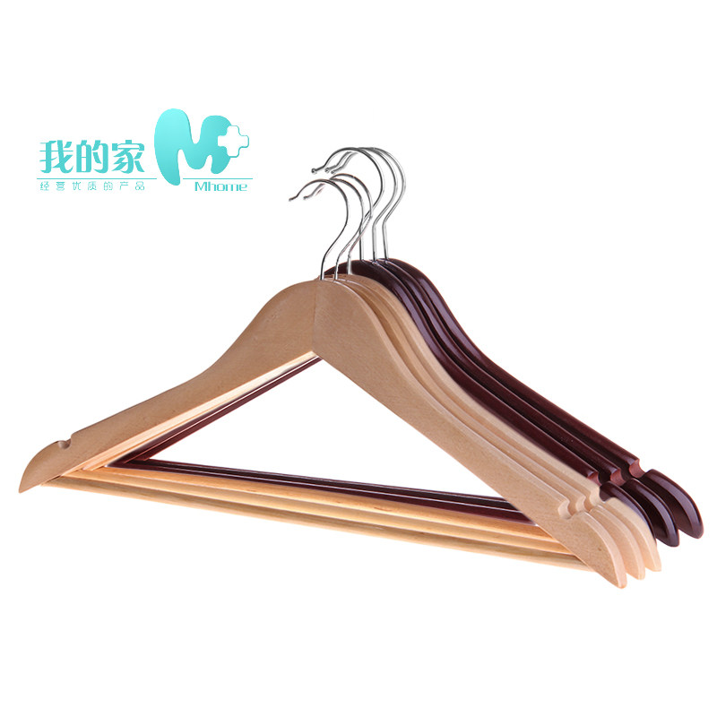 Maple Wood Clothes Hanger Clothes Hang Non-slip Suit Clothes Hanger Clothing Shop Wooden Hanger Wardrobe Clothes Hanger Tri-Way Paint