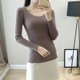 Chloe La Spring Autumn Winter Short Sweater Women Pullover Round Neck Slim Slim Thin Solid Color Knitwear With Low Neck Bottom Inside