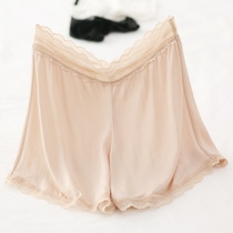 Lace Lace Real Silk Lady Pants Anti-Walk Light Safety Pants Skirt Pants Loose large size Bottom Pants Head Flat Corner Short Sleep Pants