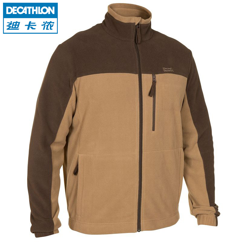 迪卡侬 户外抓绒衣男 开衫外套冬季大码加厚 冲锋衣内胆 SOLOGNAC