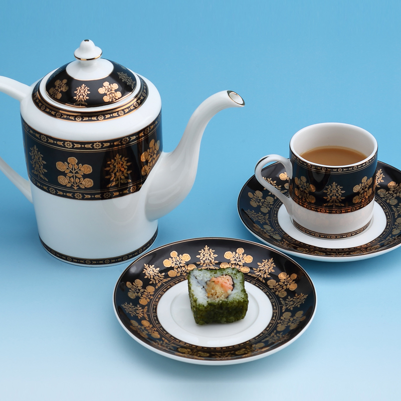 Bronzing Denmark Copenhagen Bone China coffee set Coffee cup saucer Coffee pot gift box