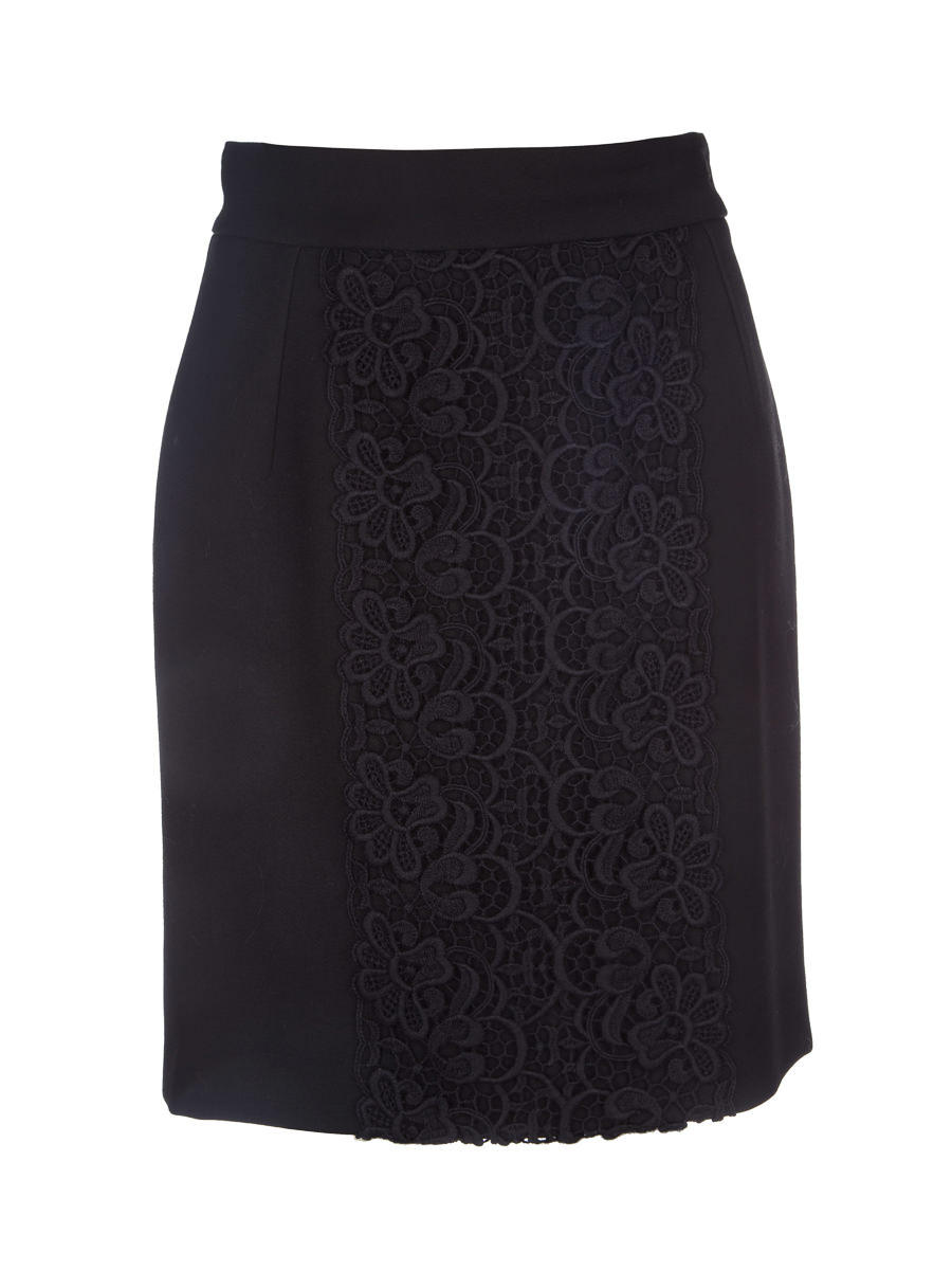 Dolce&Gabbana 黑色蕾丝绣花半身裙