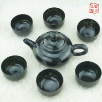 Luminous Cup Wine Spring Teapot Teapot Purple Clay Teapot Small Teacup Tea Set Small Light Pot Teacup Purple Clay Pot Hedian Jade Carving