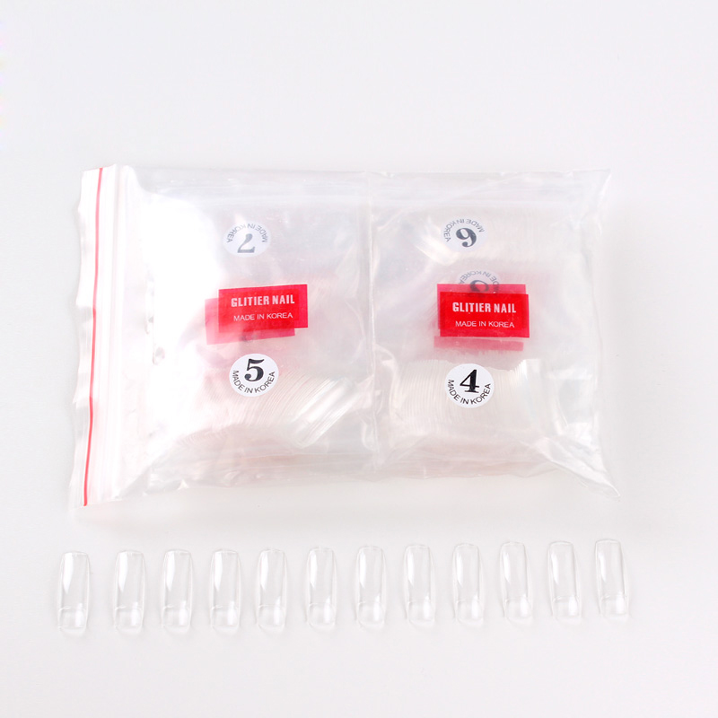 美甲用品工具甲片无折痕高透明 贴片红标假500片艺术甲片批发