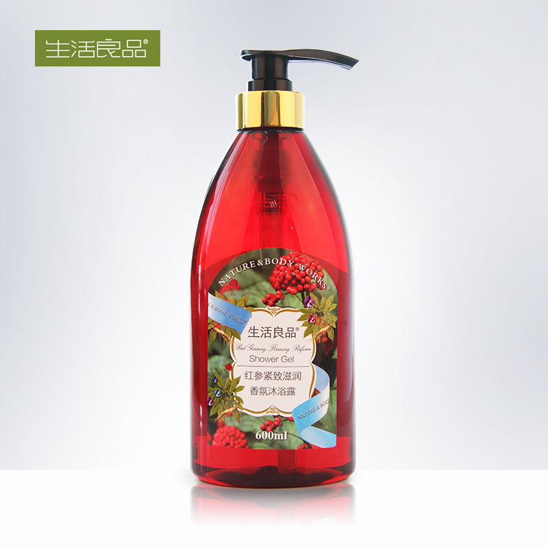 生活良品红参紧致滋润香氛沐浴露600ml