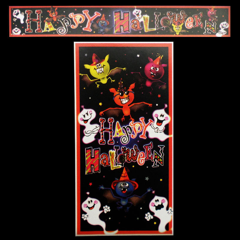 Hippo Halloween Decoration Bar Day Shop Wall Sticker Glass Sticker Haunted House Elf Wall Sticker Big Poster Door Sticker