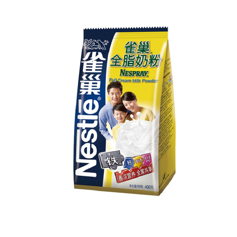 【天猫超市】雀巢无糖奶粉 全脂奶粉 400g/袋 新老包装，随机发货