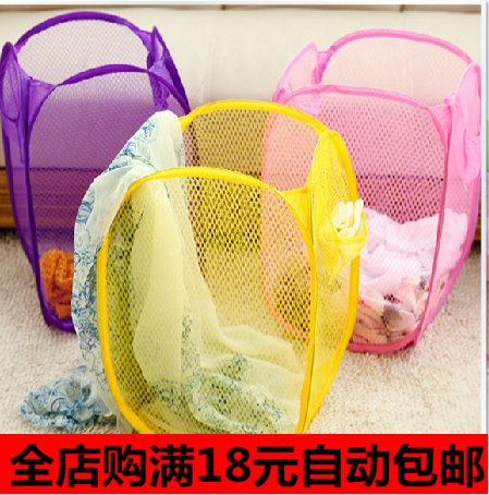 Large folding convenient clothes baskets Laundry blue clothes contain baskets and baskets for washing