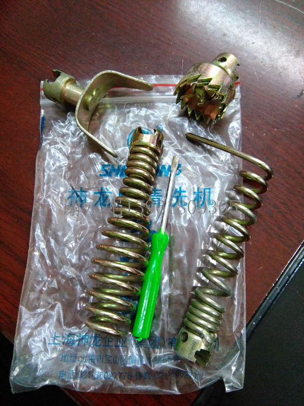 Shanghai Shenlong 75 pipe dredge machine accessories spring drill bit cutter head tool dredge sewer spring tool