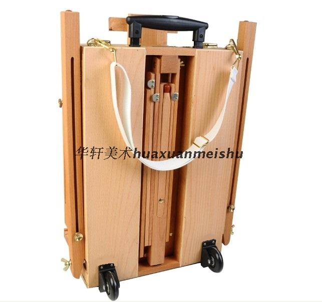 Beech Wood Pull ITALIAN OIL PAINTING BOX PAINTING FRAME DRAWING BOX WITH HAND LEVER UNIVERSAL WHEEL WRITE LETTUD BOX