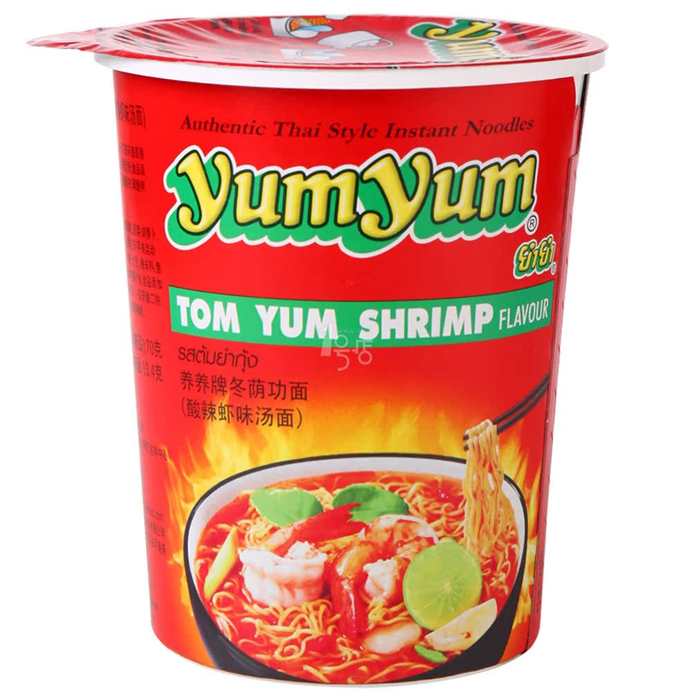 养养 yumyum冬荫功面 酸辣虾味汤面 70g 杯面装