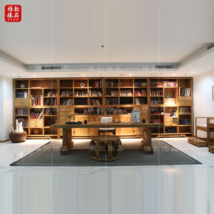 Elm wood boss desk chair bookcase bookcase combination Chinese style solid wood executive desk executive desk study antique furniture