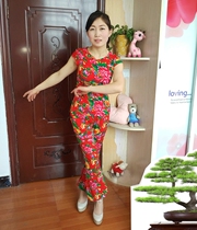 Womens collar suit Northeast flower cloth Spring summer and Autumn tide clothes Hotel clothes Performance clothes Dance clothes Small bloomers