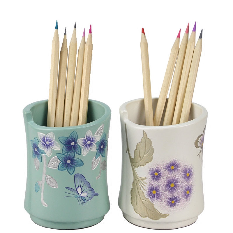 Brush pot creative contracted and I and fashionable lovely multi - functional stationery receive furnishing articles cosmetic Brush barrels of ceramic gifts