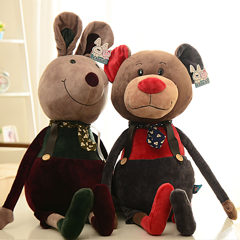 Creative Cool Elephant Bear Tie Plush Toy Mouse Rabbit Doll Children's Toy Birthday Gift